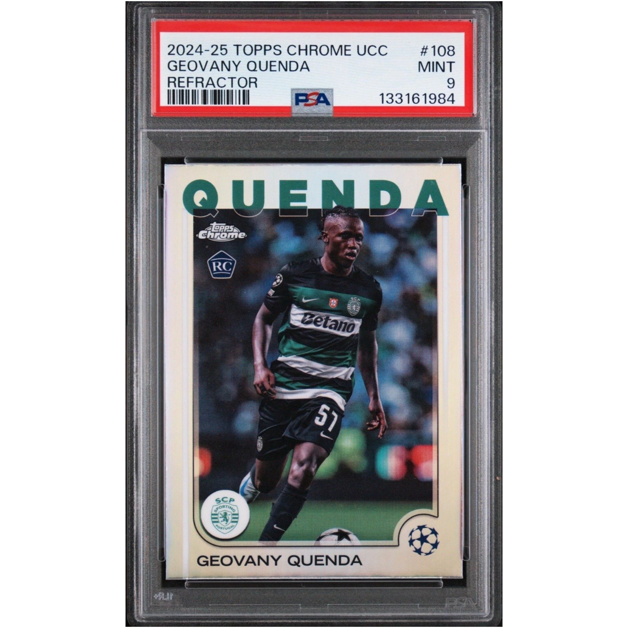 2024-25 Topps Chrome UCC Refractor Geovany Quenda RC #108 PSA 9 MINT