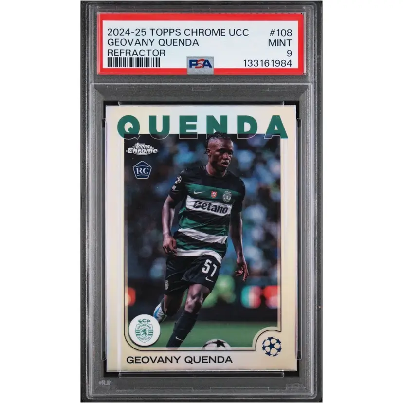 2024-25 Topps Chrome UCC Refractor Geovany Quenda RC #108 PSA 9 MINT