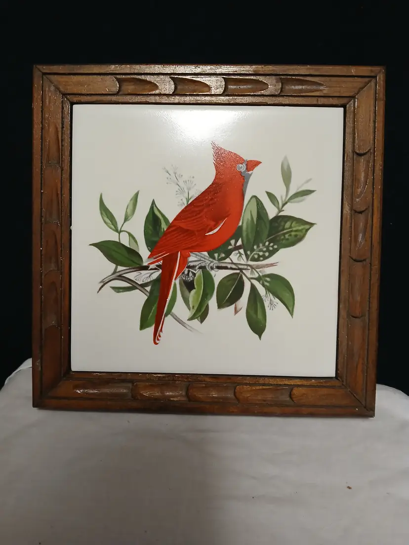 Vintage Cardinal Tile Wall Art