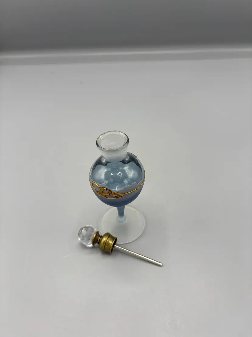 Egyptian glass blue perfume bottle