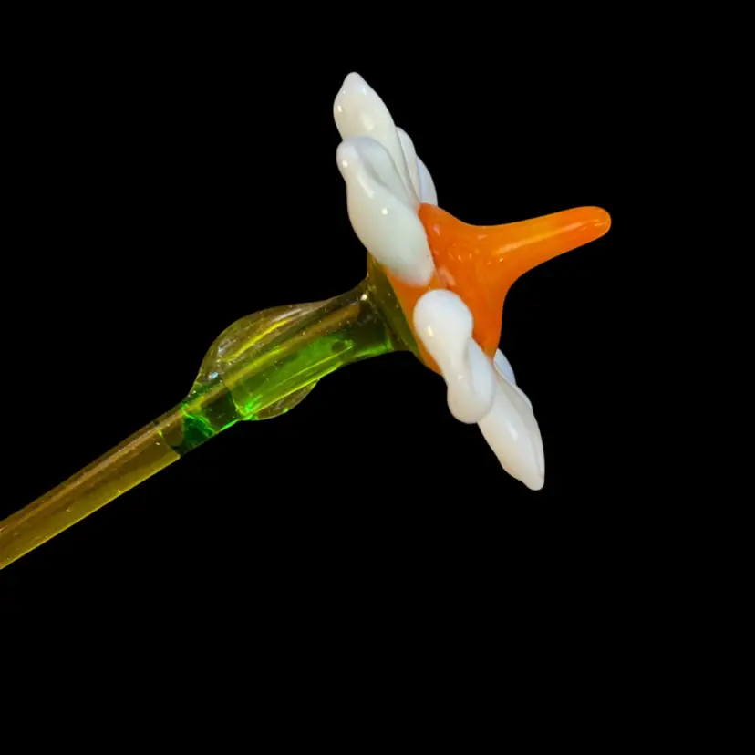 #16- Just In From Ukraine 9 Inch Hand Blown Glass Flowers As Pictured