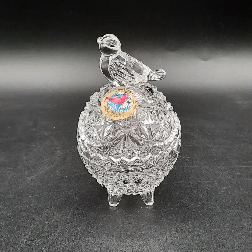 Hofbauer Byrdes Crystal Lidded Trinket Dish