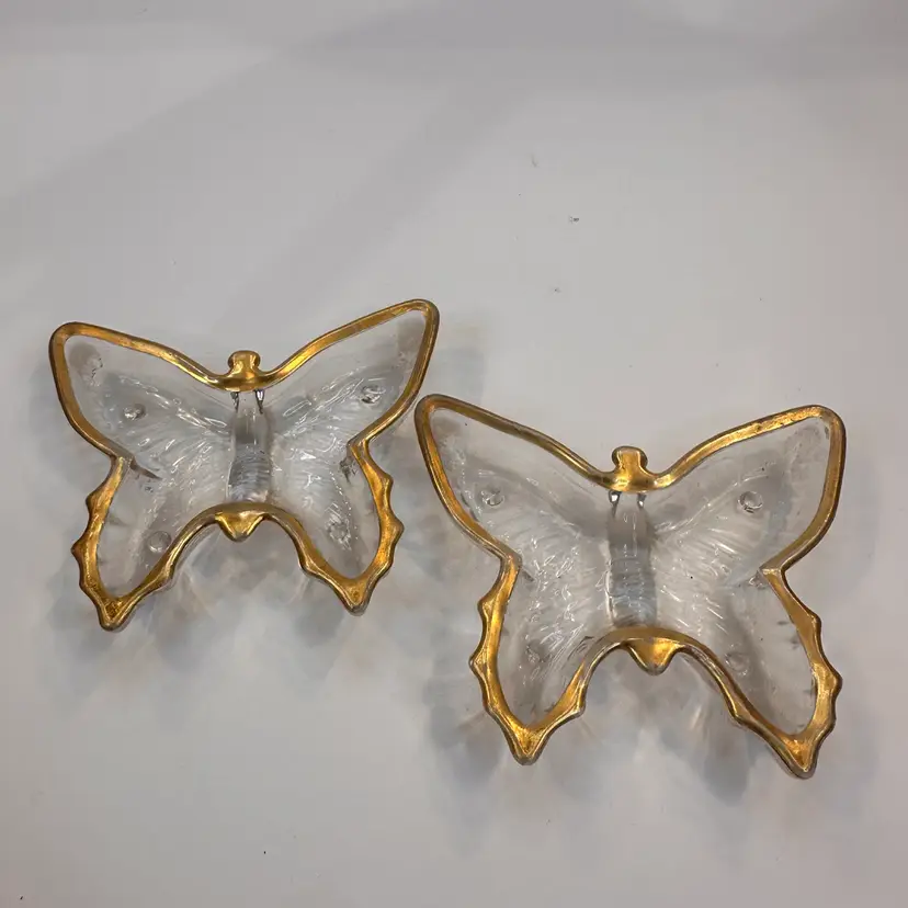Jeannette Glass Butterfly Trinket Dishes – Pair