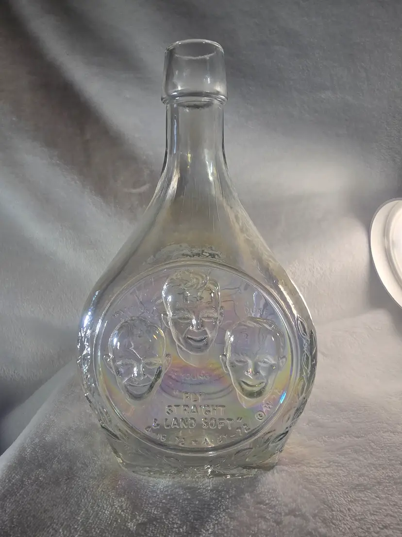 Vintage Wheaton Apollo 16 1972 NASA Iridescent Glass Commemorative Bottle