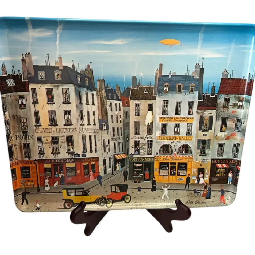 Vintage Michael Dalacroix 1970’s Melamine Tray Of Paris Street Made In Italy 9 1/2x 12