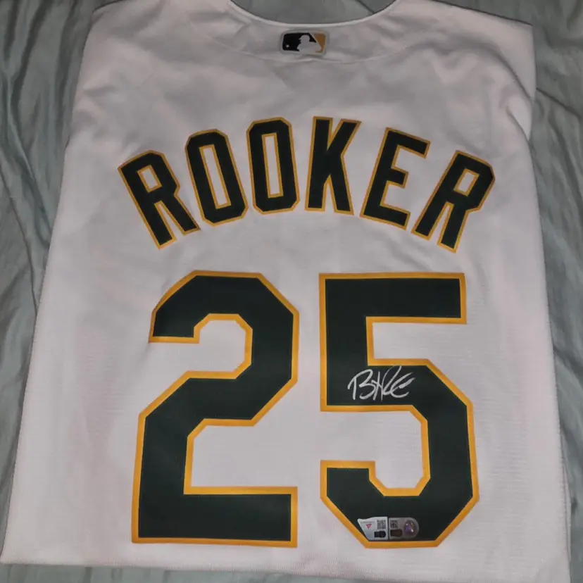 Brent Rooker Signed Oakland Athletics Baseball Original MLB Jersey #25