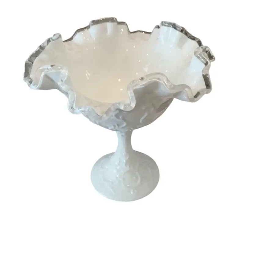 Vintage Fenton Silver Crest Spanish Lace Compote