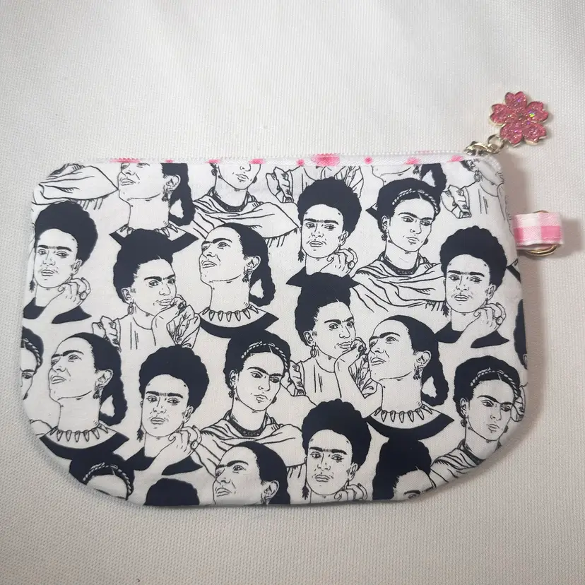 Handmade Mexican Artist Frida Kahlo Zippered Coin Bag Pouch