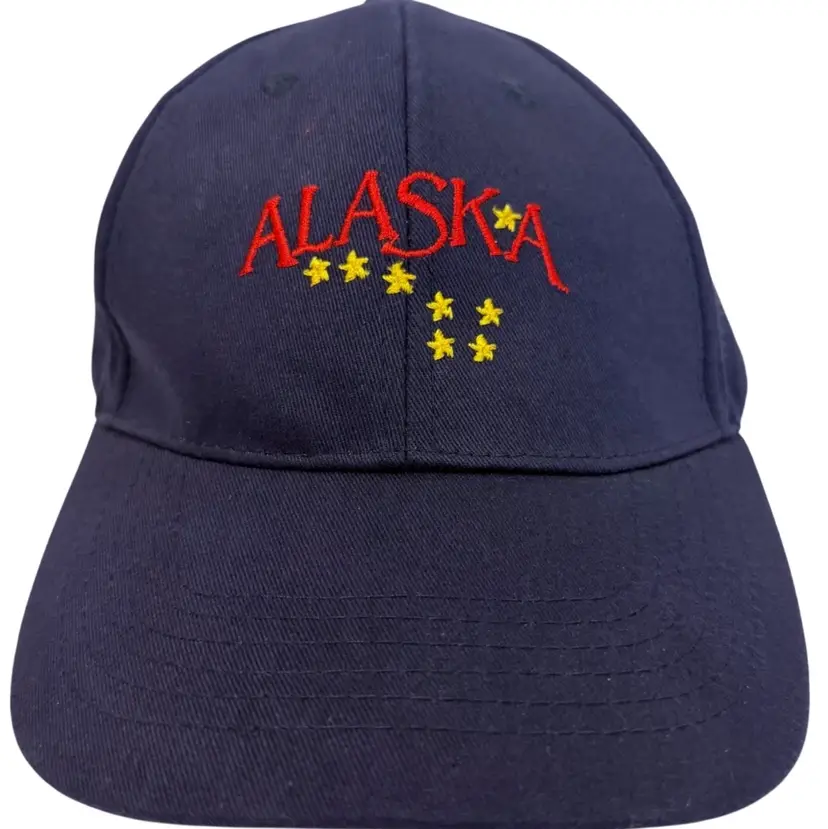 Alaska Big Dipper Yellow Star Constellation Navy Blue Adjustable Dad Hat