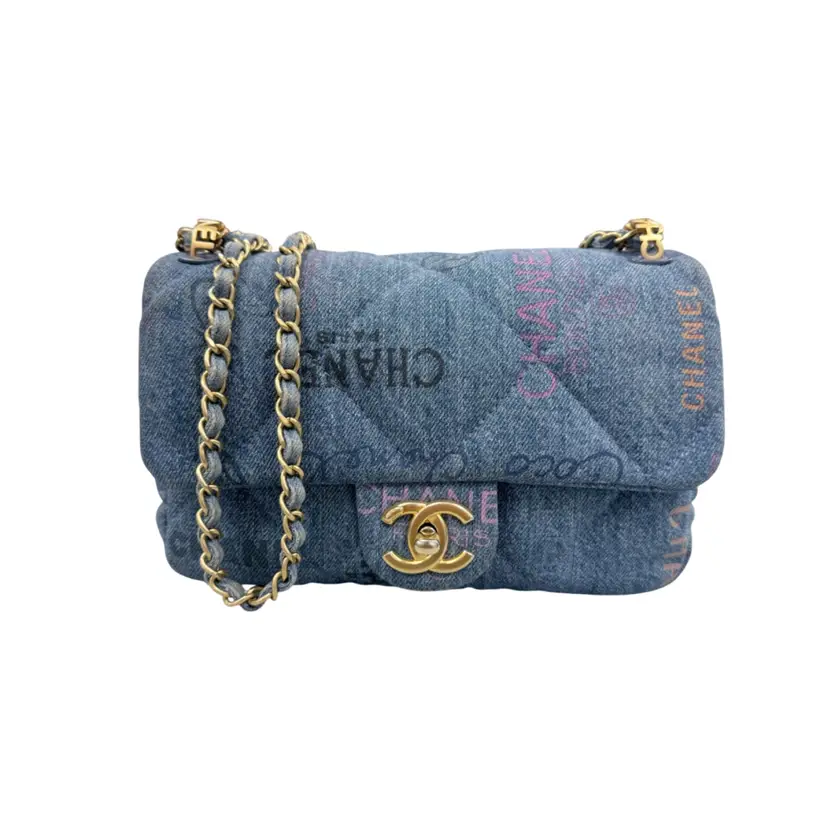 Chanel Denim Printed Small Mood Flap Bag