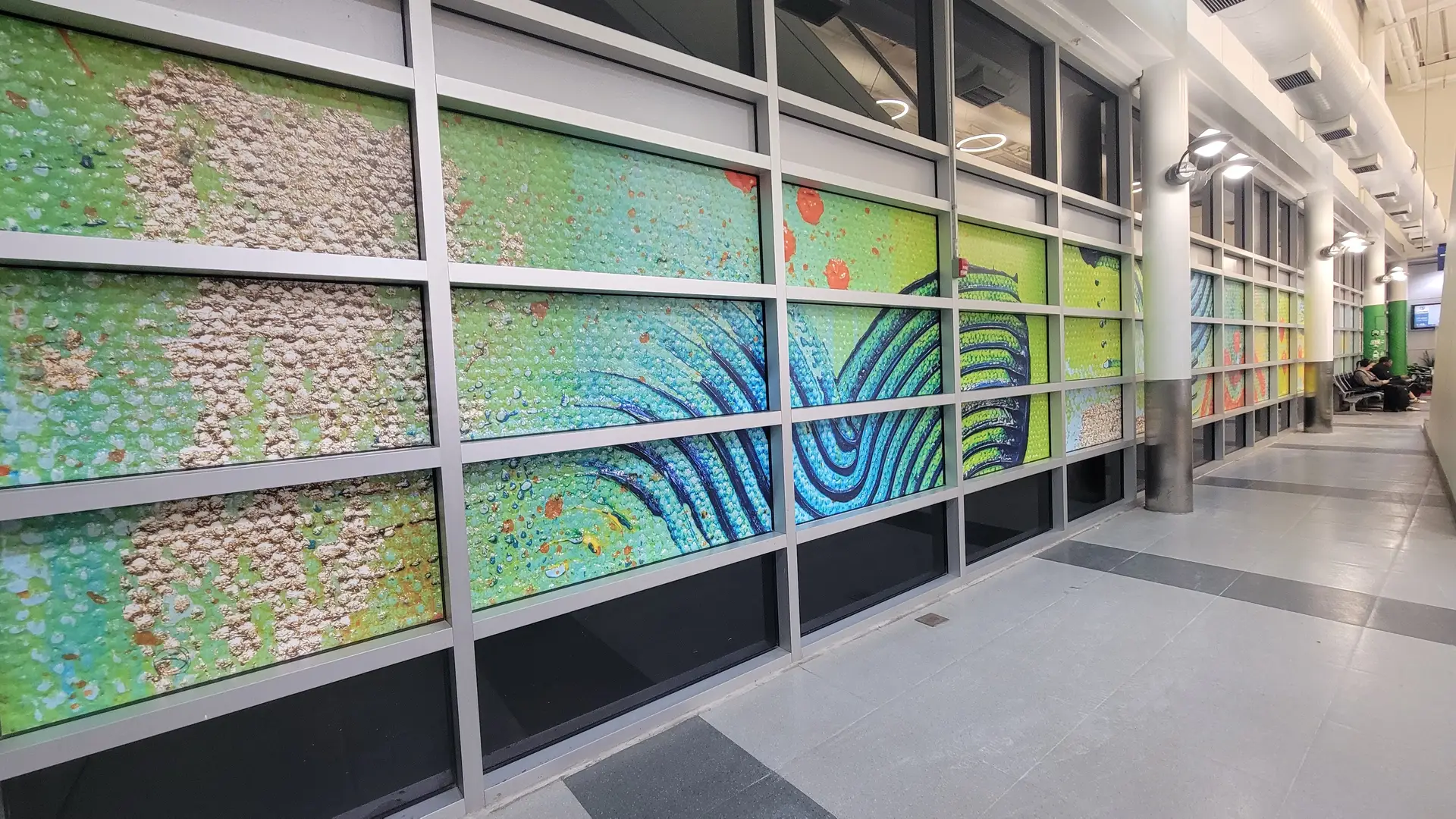 Ocean Views No. 2 mixed media detail — layered textures and gold foil