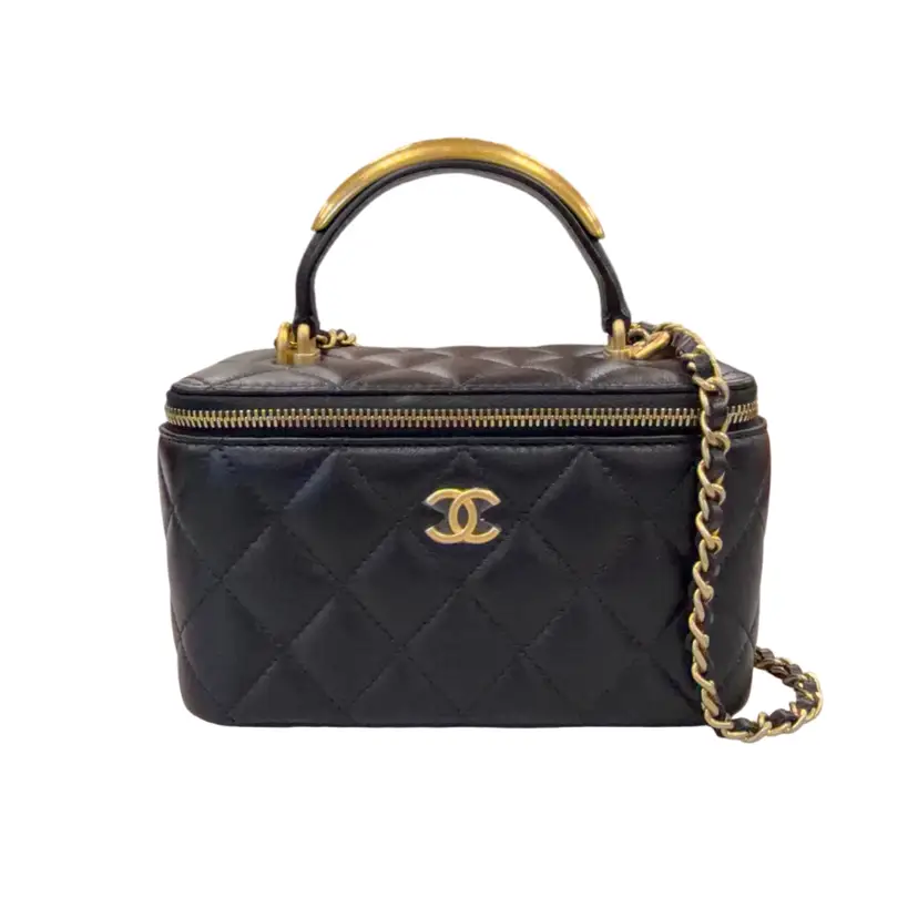 Chanel Small Black Metal Handle Vanity