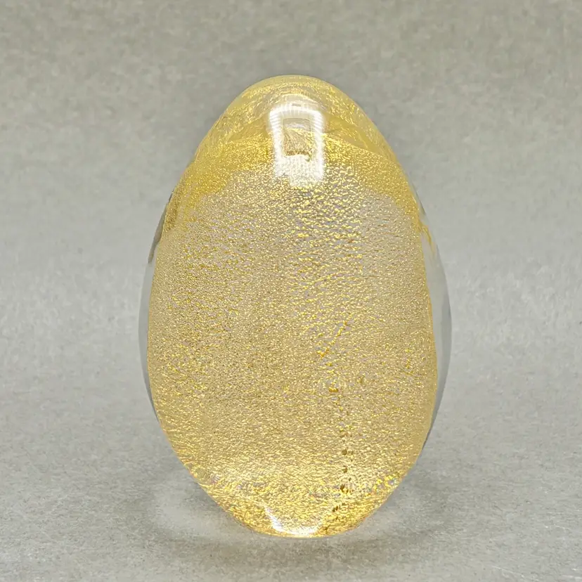 Vintage Murano Italy Gold Aventurine Art Glass Paperweight