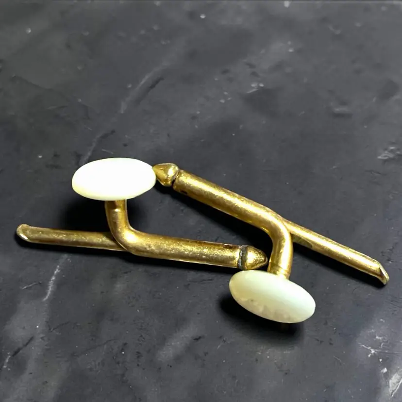 Petite Gold Filled Mother Of Pearl Button Style Cuff Link