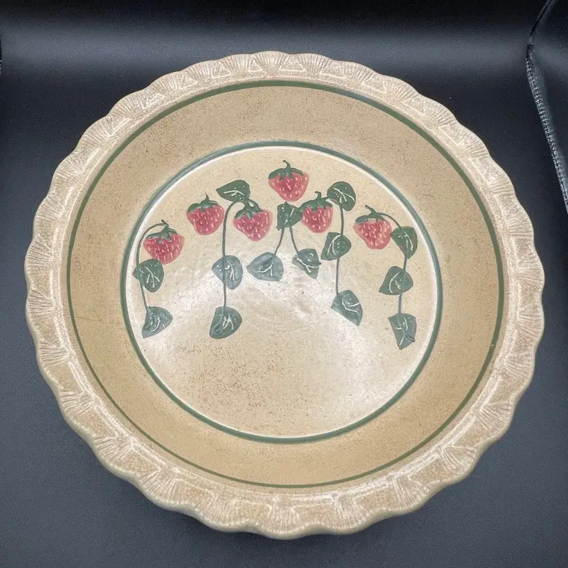 Handmade Ceramic Strawberry Pie Plate