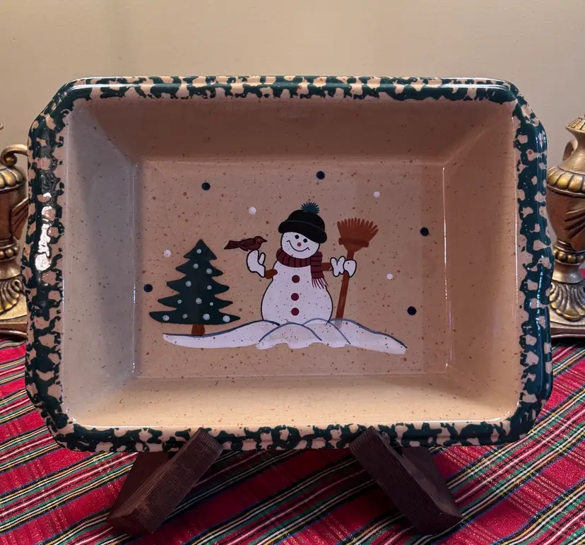 LTD Commodities Snowman Stoneware Baking Dish