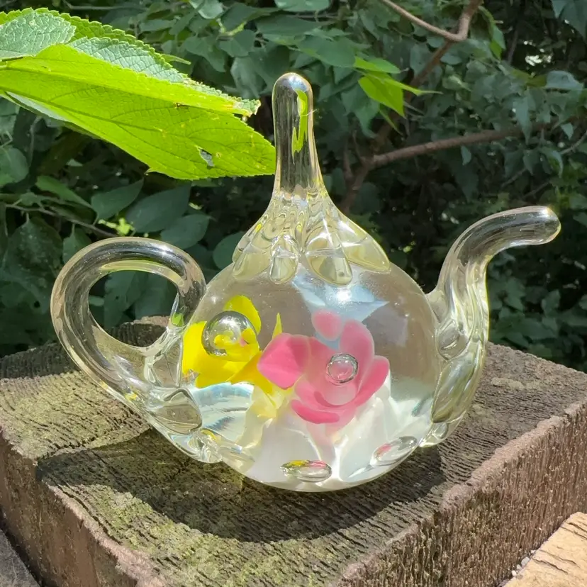Vintage St. Clair Art Glass Teapot Paperweight