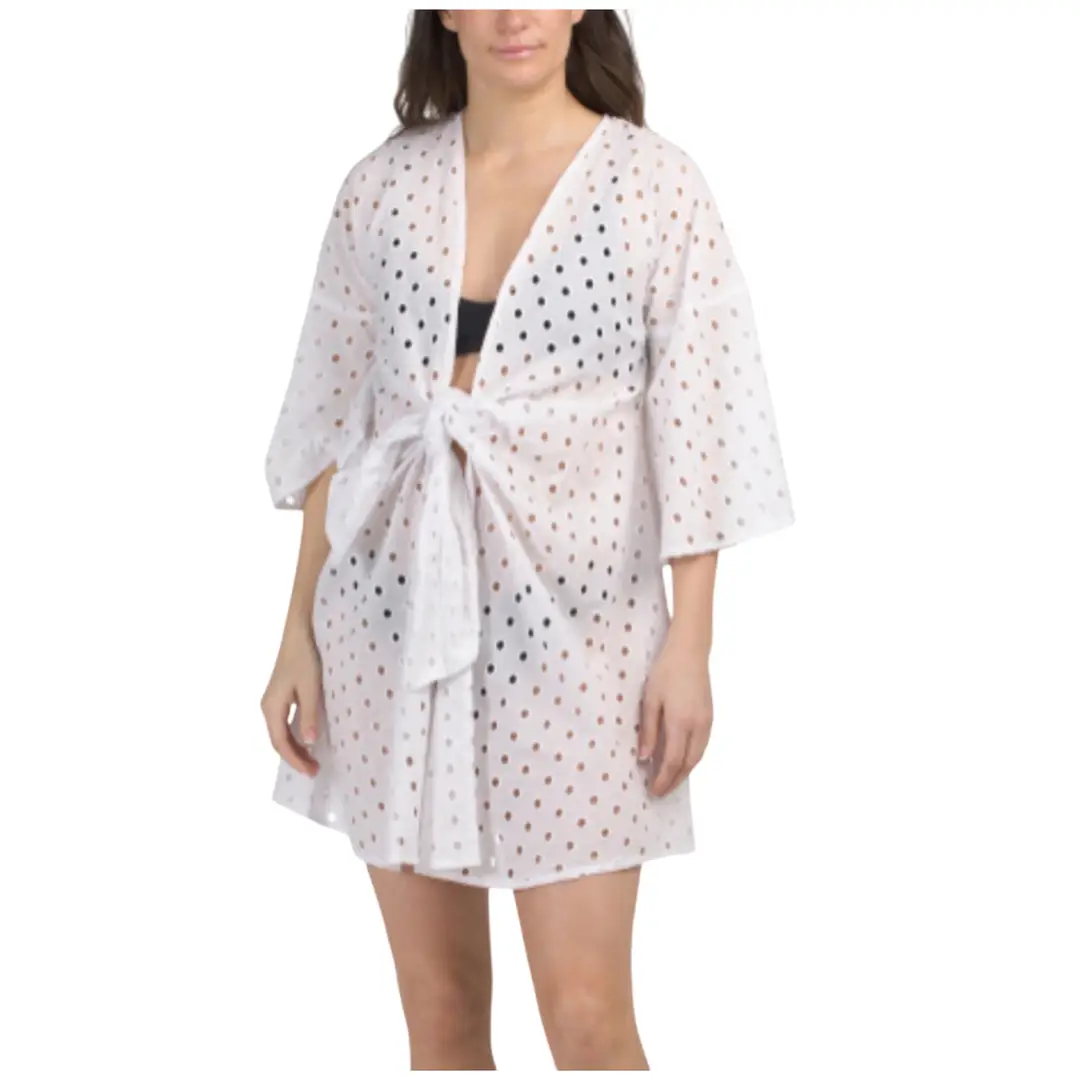 True Destinations White Eyelet Swim Cover-Up
