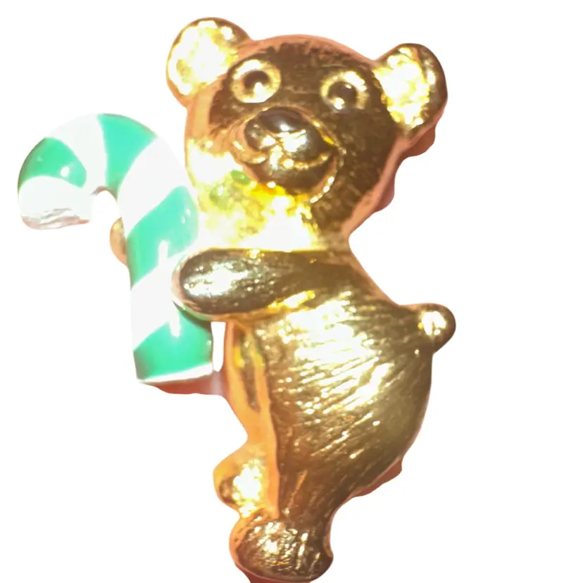 Avon Gold Tone Teddy Bear Pin Brooch