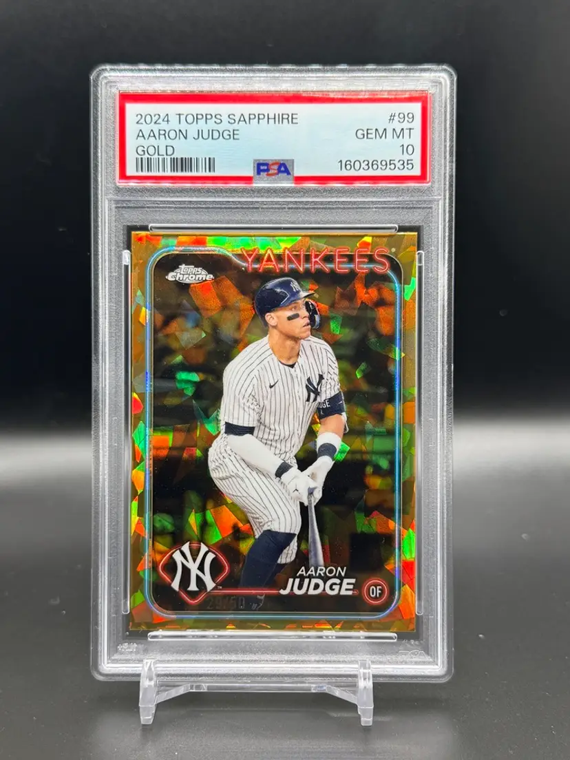 Aaron Judge 2024 Topps Chrome Sapphire Gold Refractor /50 PSA 10