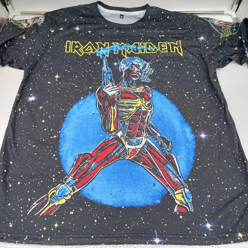 2XL Iron Maiden Eddie Somewhere In Time On Tour All Over Print Shirt