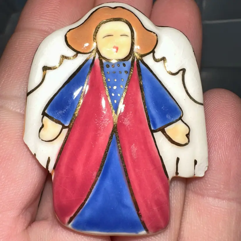 Ceramic Angel Brooch