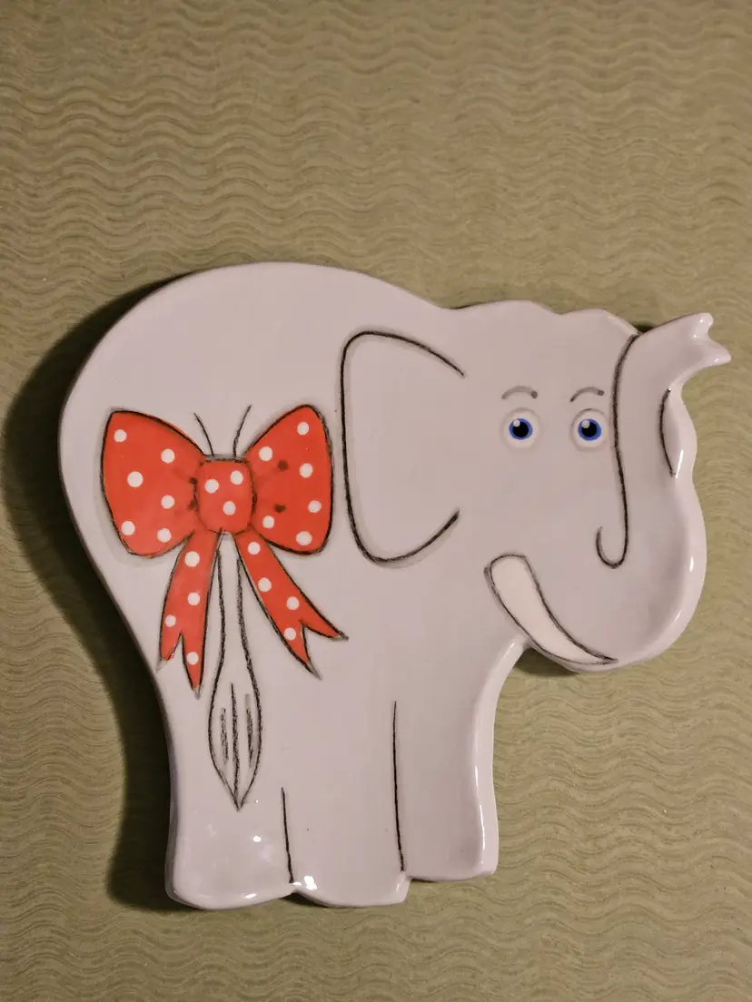Alison Palmer Pottery Anthropomorphic Elephant Dish-Signed