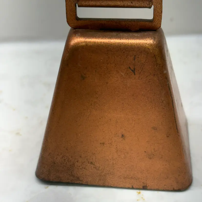 Vtg Small Copper Cowbell 2.5" Goat Sheep Bell Farmhouse Working Clapper