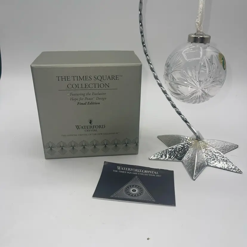 Waterford Crystal Times Square Ball 2007 Ornament  Hope for Peace W/Box