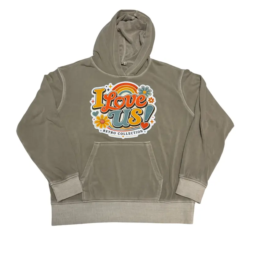NEW Zenana “I Love Us” Retro Collection Oversized Hoodie – Medium – LAST ONE in This Colorway!