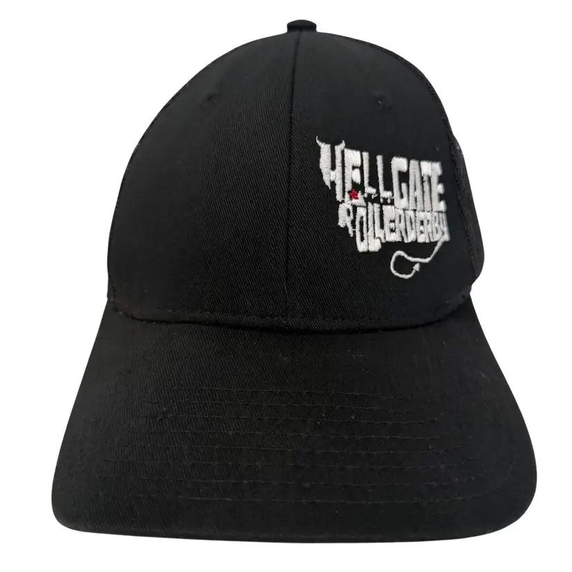 Hellgate Roller Derby Missoula MT Roller League Black Unisex Trucker Snapback