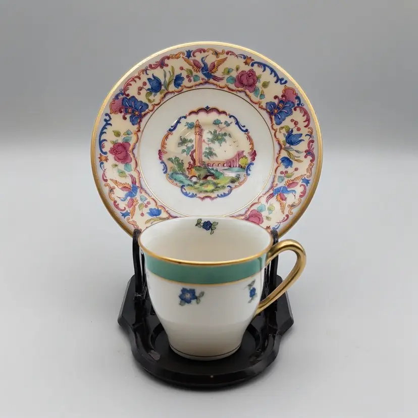 Coxon Belleek Porcelain D1071 Saucer 4.75" Dia. Demitasse Cup Is Unknown Maker