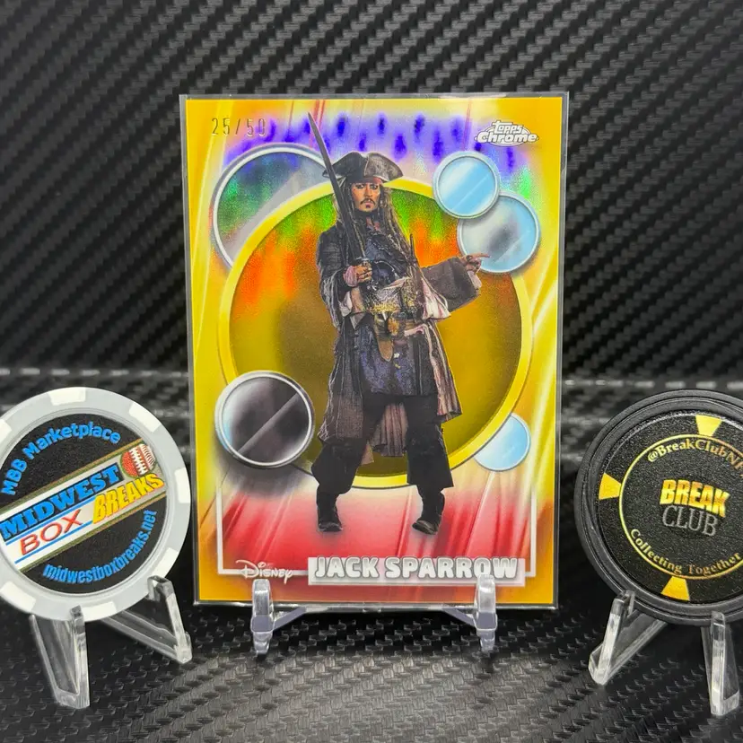 2026 Topps Chrome Disney Jack Sparrow Gold Refractor /50 - Midwestboxbreaks.net