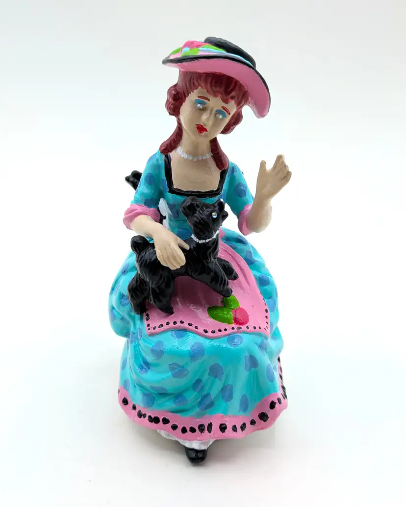 "Prim in Polka Dots" 50's Inspired 18th Century Style Lady Figurine