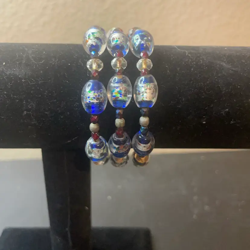 GORGEOUS Borosilicate Lampwork Beaded Coil Bracelet