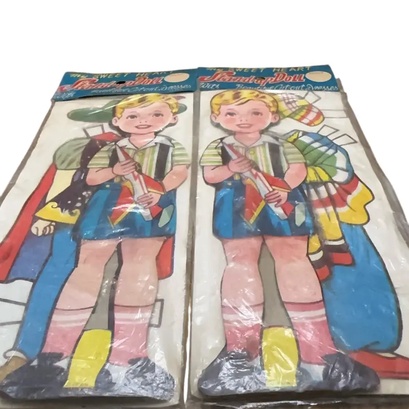 New Old Stock - Appts 8” - Set Of 2 Stand Up Dolls w/Clothing - Japan