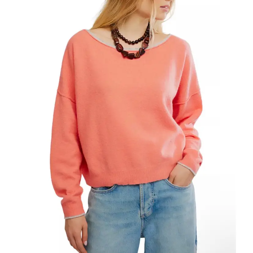 Free People Coral Pullover Sweater