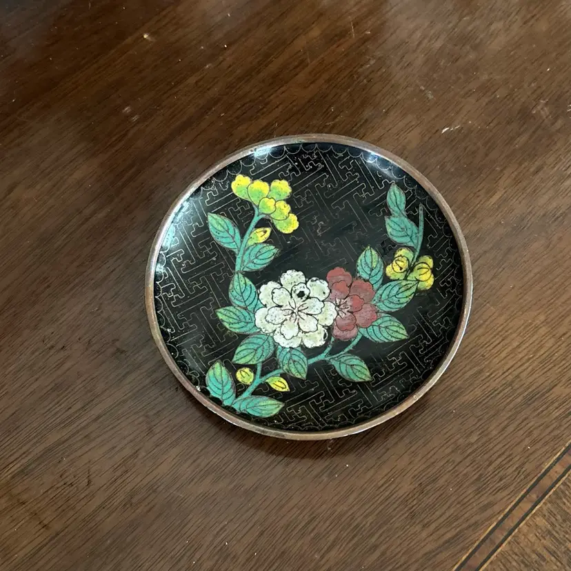 🐇Vintage 1940s Cloisonné Floral Trinket Dish