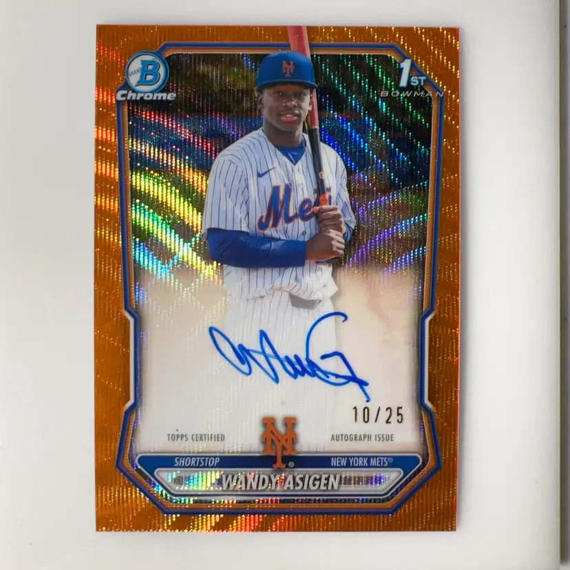 Wandy Asigen (Mets) 2026 Bowman Chrome Orange Wave Auto /25