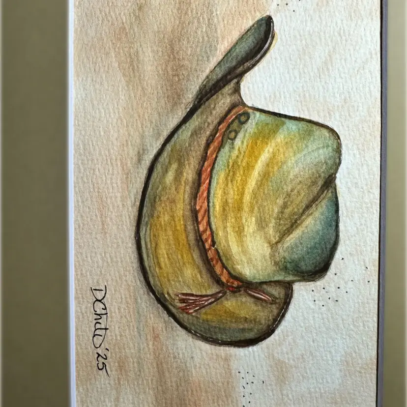 5”x7” Original Watercolor “Dads Hat”