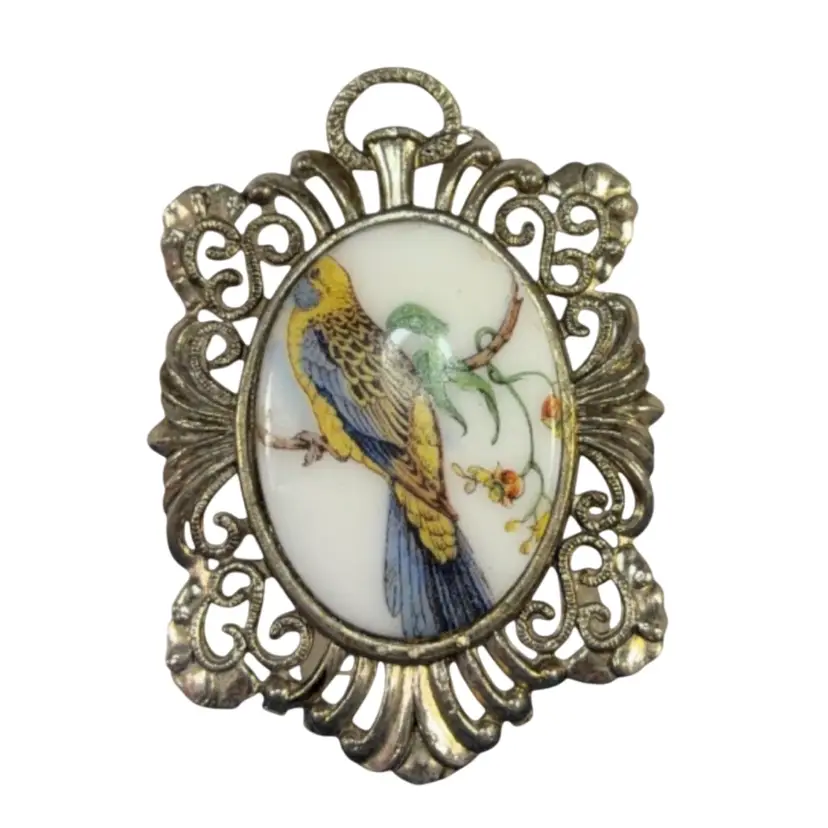 Parakeet Bird Pendant Vintage