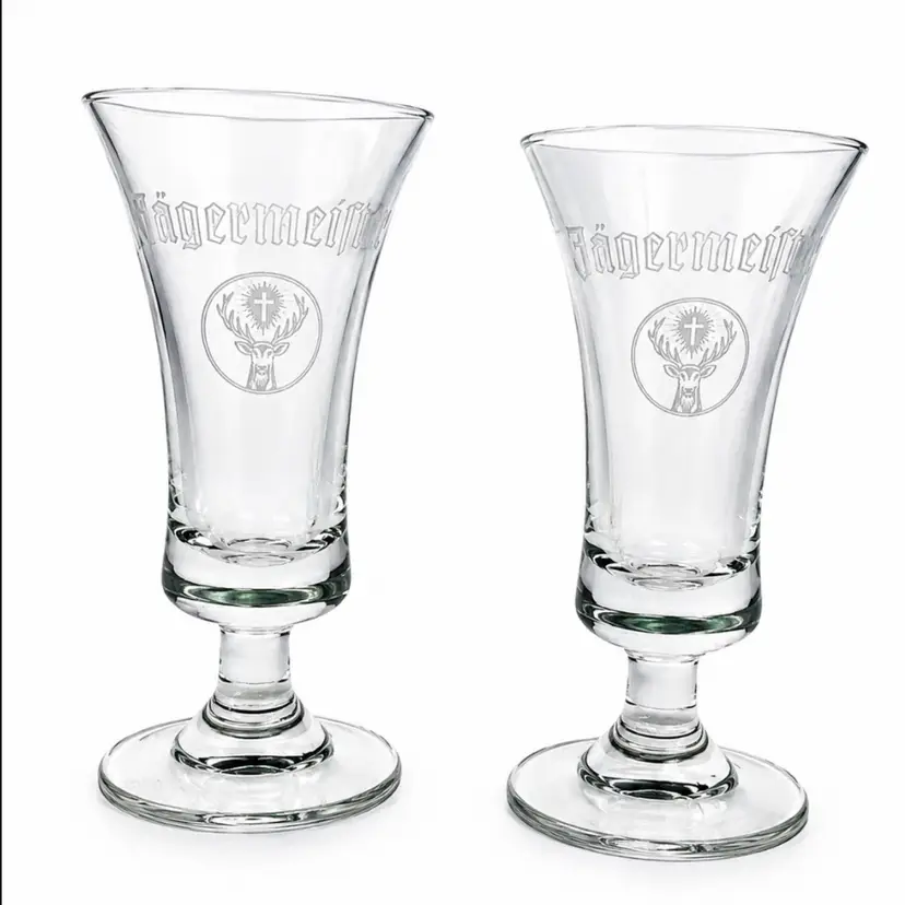 #01 Jagermeister Clear Cordial Shot Glass Set of 2