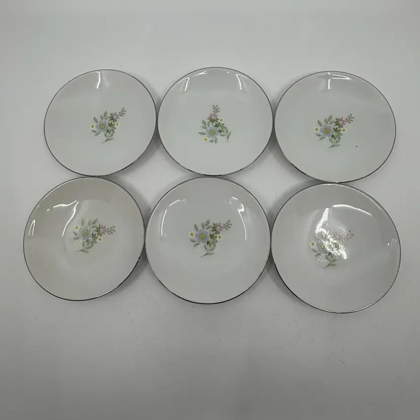 6 Vintage Johann Haviland Bavaria Germany 3.5” Floral Butter Pat Dishes
