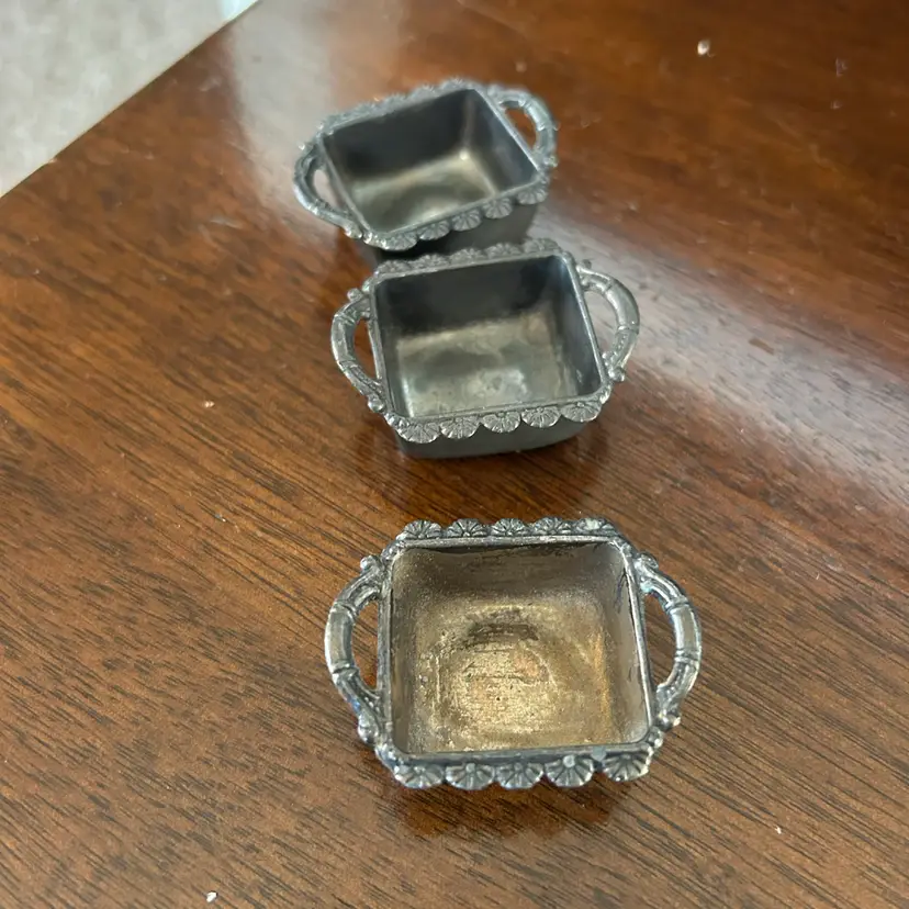 3 Metal Salt Cellars