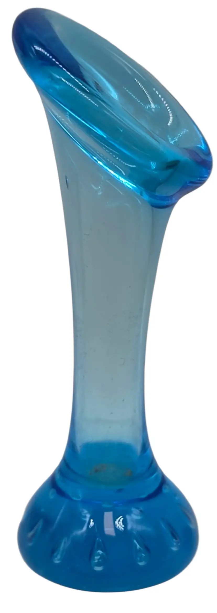 Vintage BLUE Aseda Glasbruk Swedish Art Glass Bud Vase Paperweight JIP