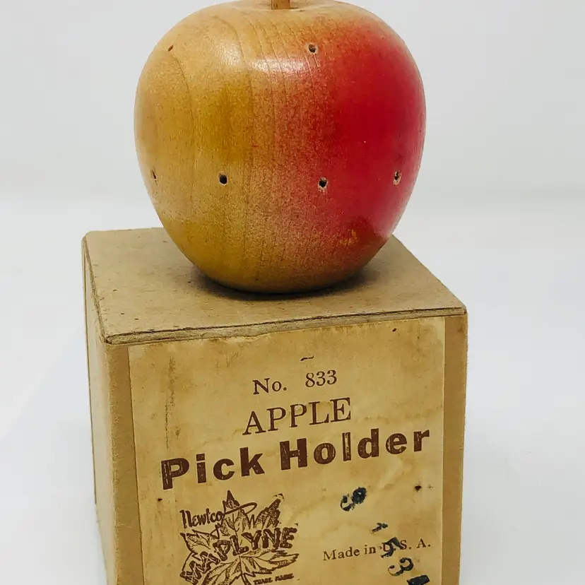 Apple Appetizer Pick Holder Wood Serving Piece