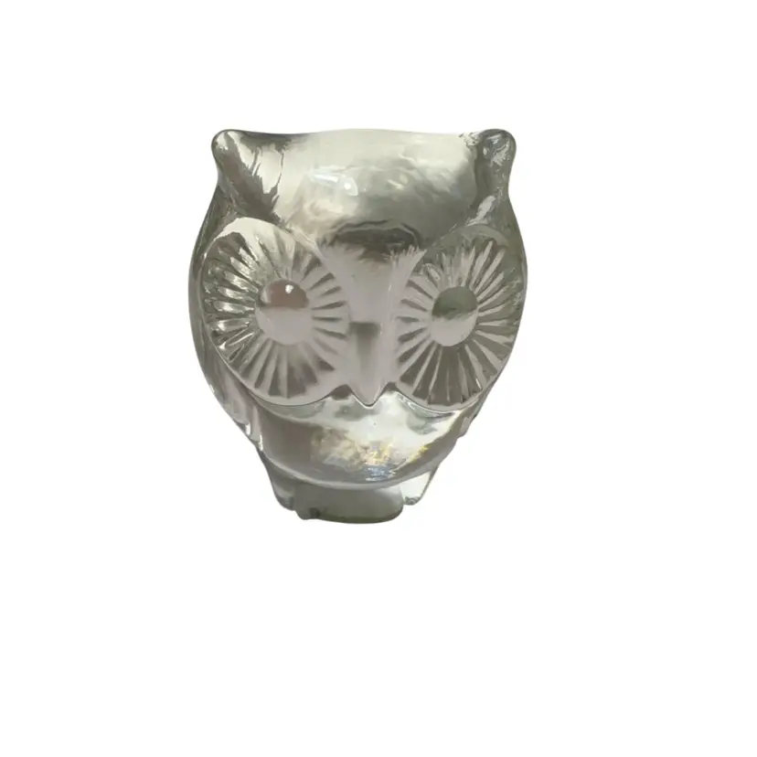 Fenton Glass Owl Paperweight 3” (READ)