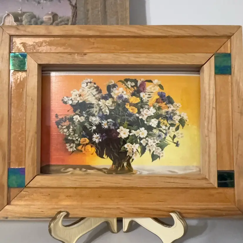 🎉6.75”x8.75” Handcrafted Wooden Picture Frame - Fits 4”x6” Picture