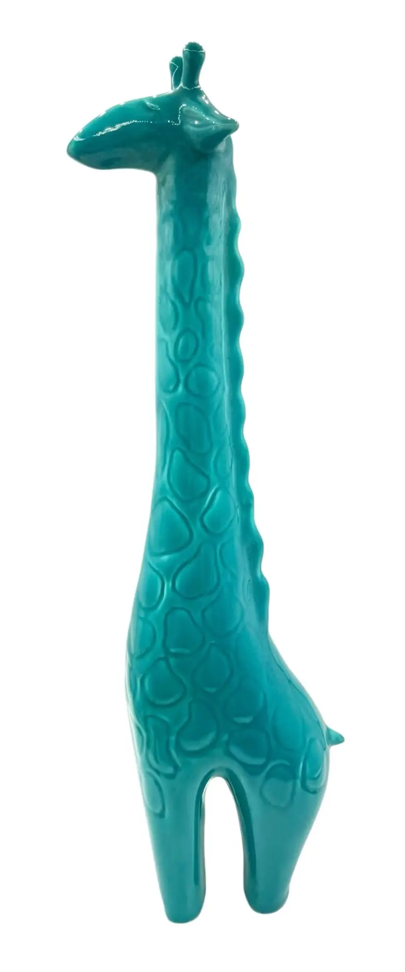 Rare Vintage Jaru Pottery California Ceramic Giraffe Turquoise Blue Large 16.5”