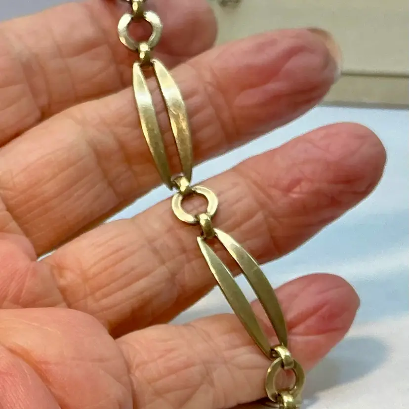Vintage Sterling+14K Symmetalic Bracelet Sz 7.5 🌹